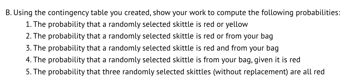 computing the missing totals Red Orange Yellow Green Purple TOTAL Me Student