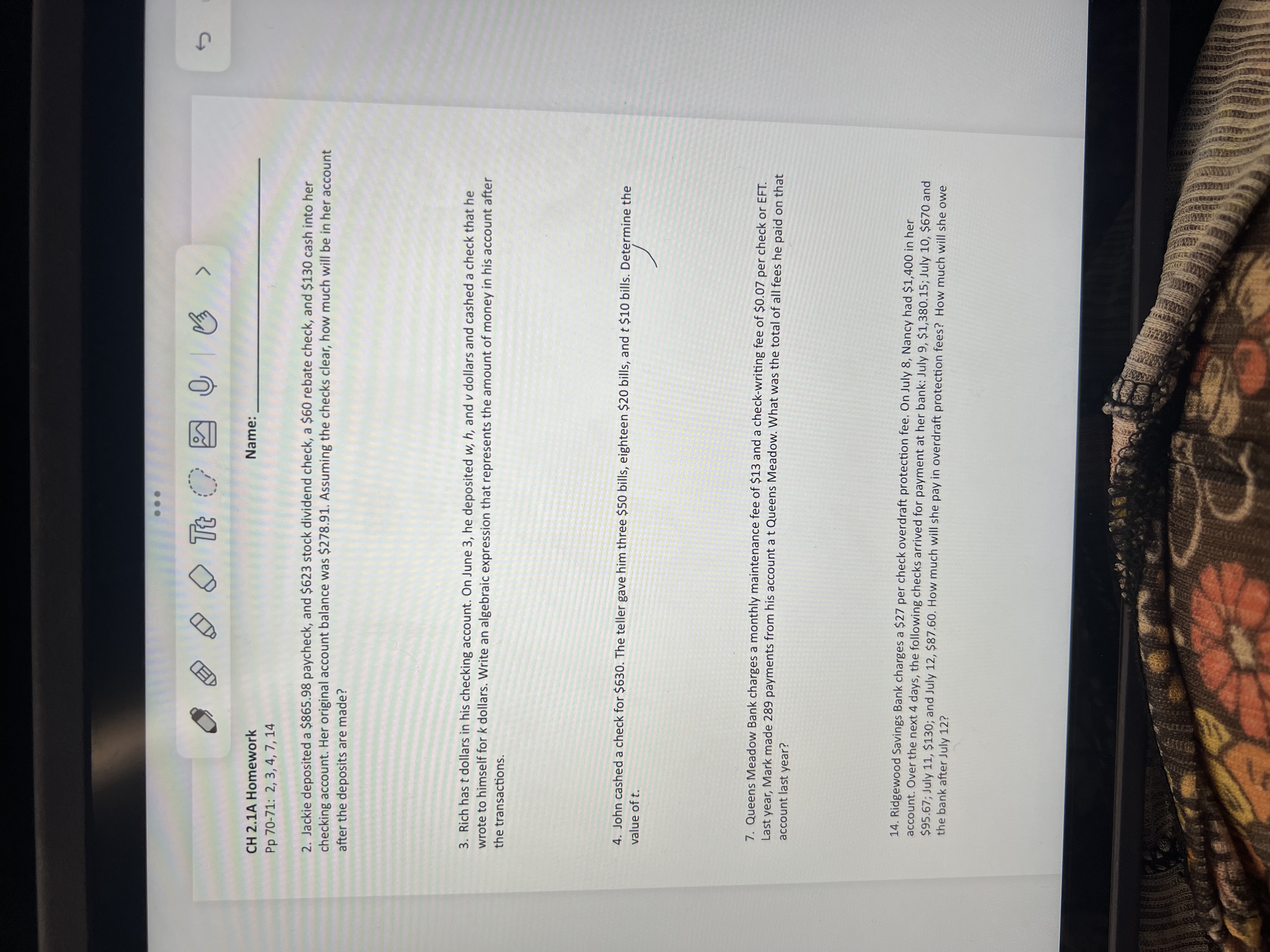 . . . CH 2.1A Homework Name: Pp 70-71: 2, 3,