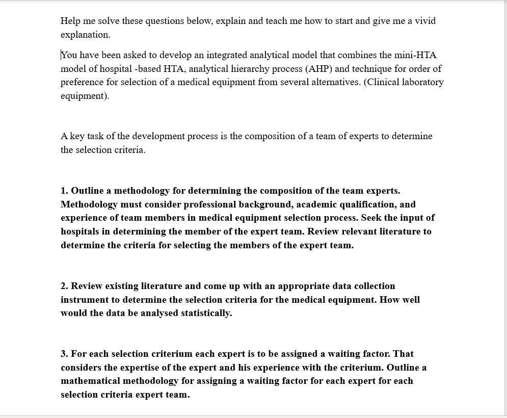  Help me solve these questions below, explain and teach me how