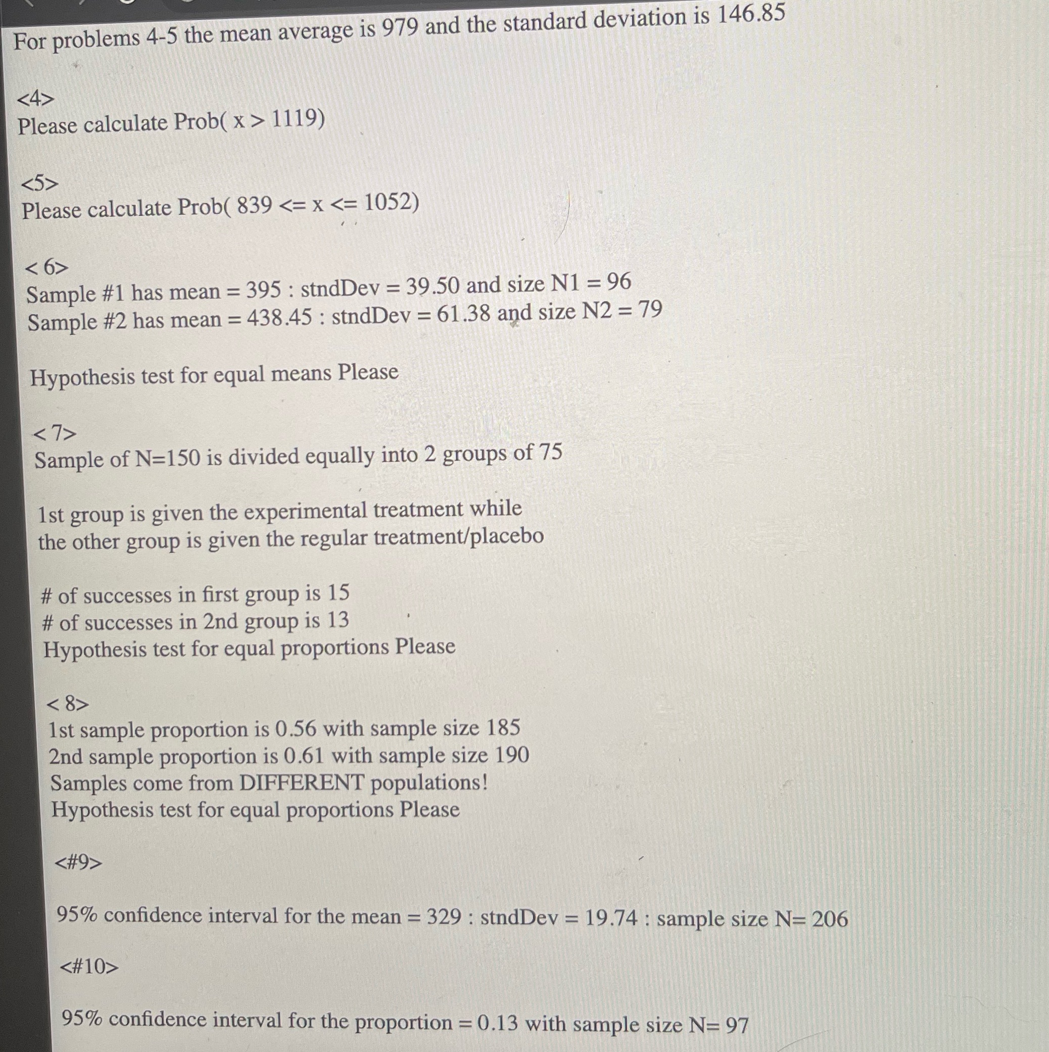 It is question 4-10 For problems 4-5 the mean average is 979