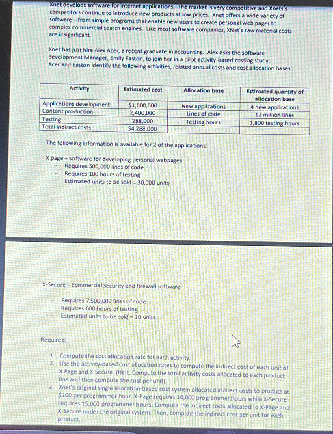  Xnet develops software for intemet applications. The market is very competitive