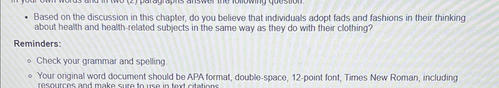  Based on the discussion in this chapter, do you believe that