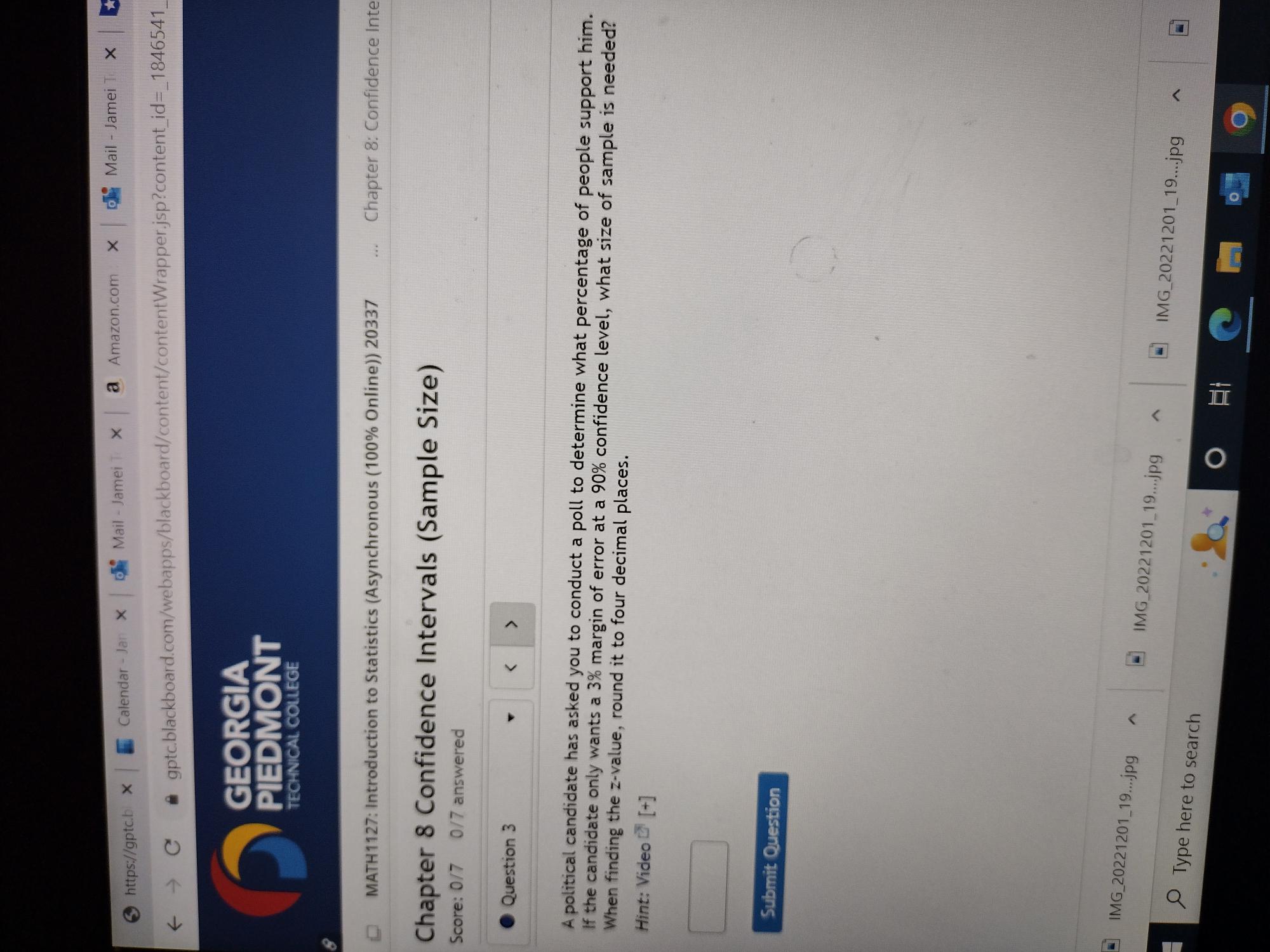 GEORGIA PIEDMONT TECHNICAL COLLEGE MATH1127: Introduction to Statistics (Asynchronous (100% Online)) 20337