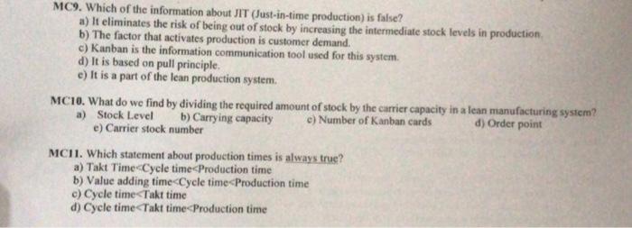 which is these corrects? just write correct secton.. MC9. Which of the
