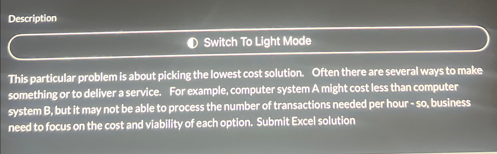 Description Switch To Light Mode This particular problem is about picking