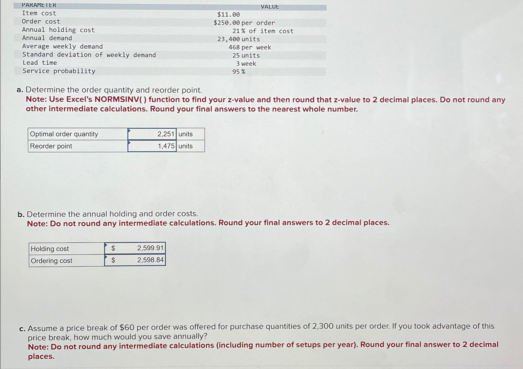  \table[[PARAMEIER,VALUE],[Item cost,$11.00 