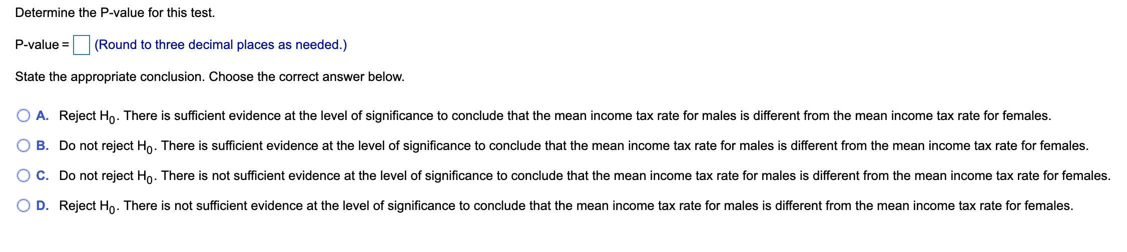 survey results. a) Draw side-by-side boxplots of tax rates by gender. Choose