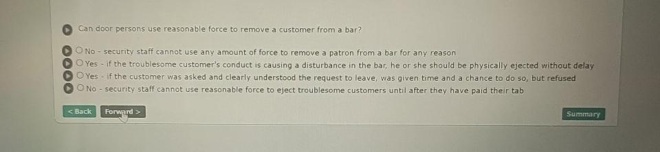  Can door persons use reasonable force to remove a customer from