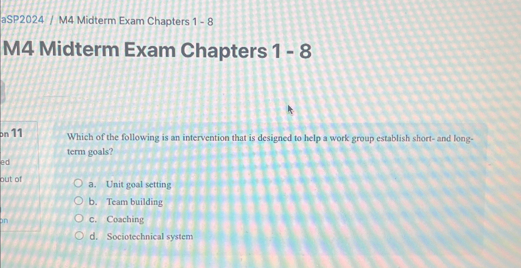  aSP2024/ M4 Midterm Exam Chapters 1-8 M4 Midterm Exam Chapters 1-8