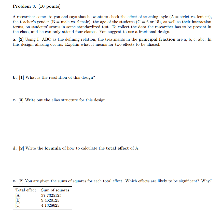 Please give some help with this problem. Problem 3. [10 points] A