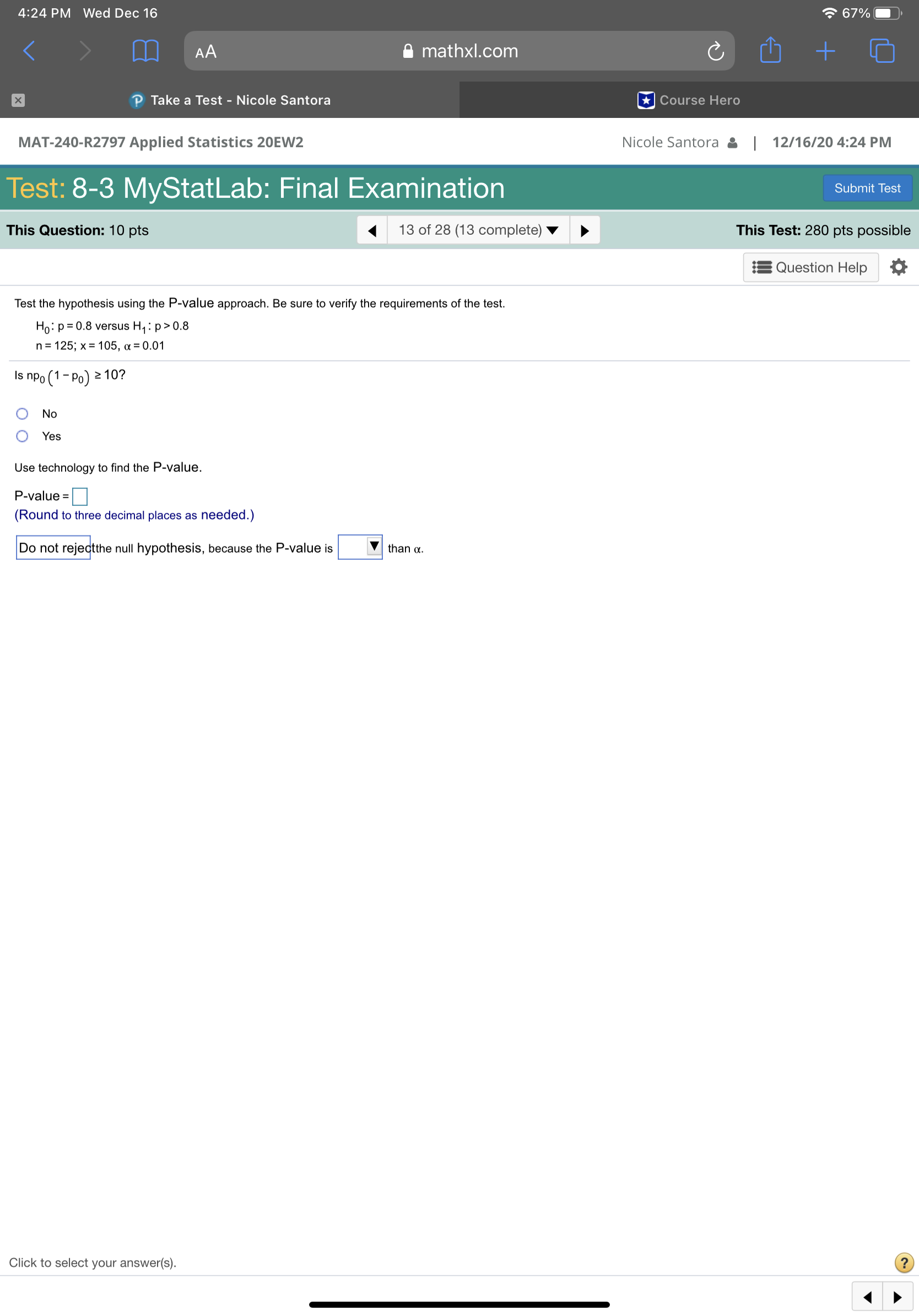Please help with a similar problem 4:24 PM Wed Dec 16 67%