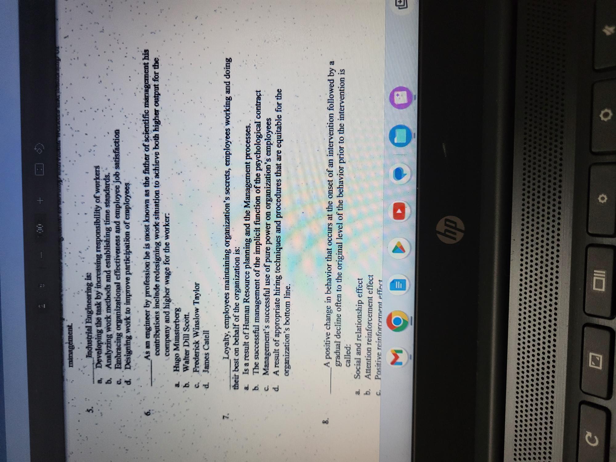  management. Industrial Bngineering is: a, Developing the task by increasing responsibility