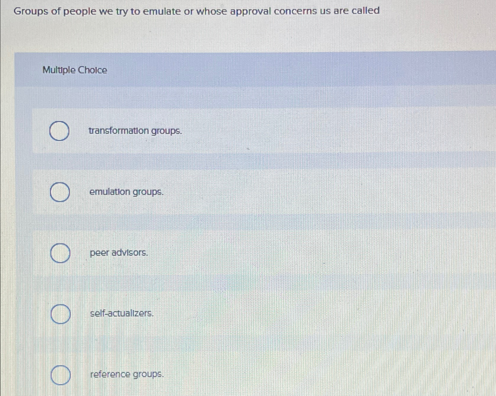  Groups of people we try to emulate or whose approval concerns