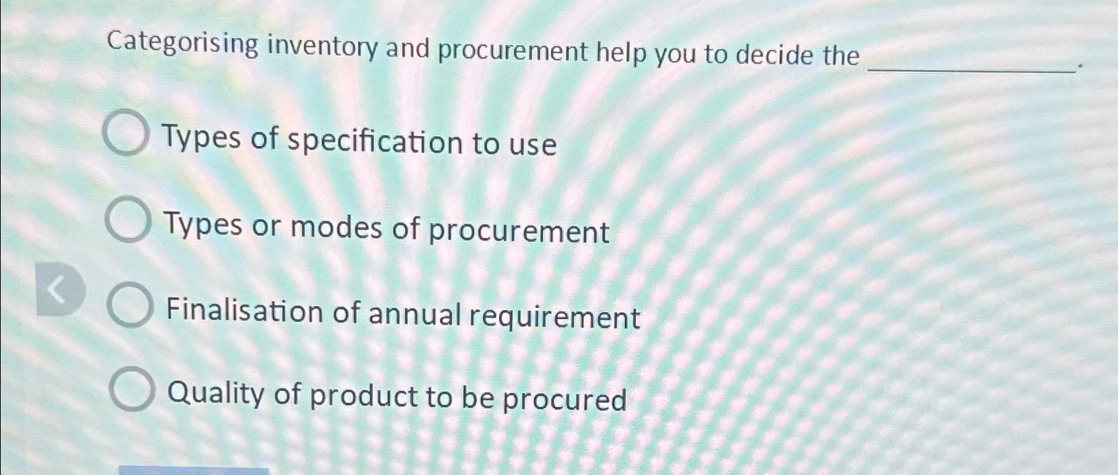  Categorising inventory and procurement help you to decide the Types of