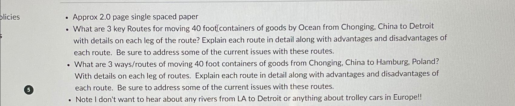  Approx 2.0 page single spaced paper What are 3 key Routes