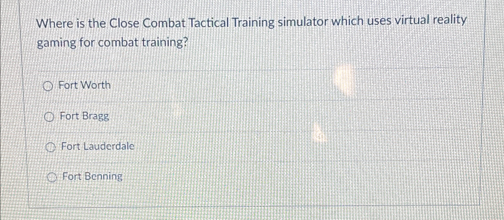  Where is the Close Combat Tactical Training simulator which uses virtual