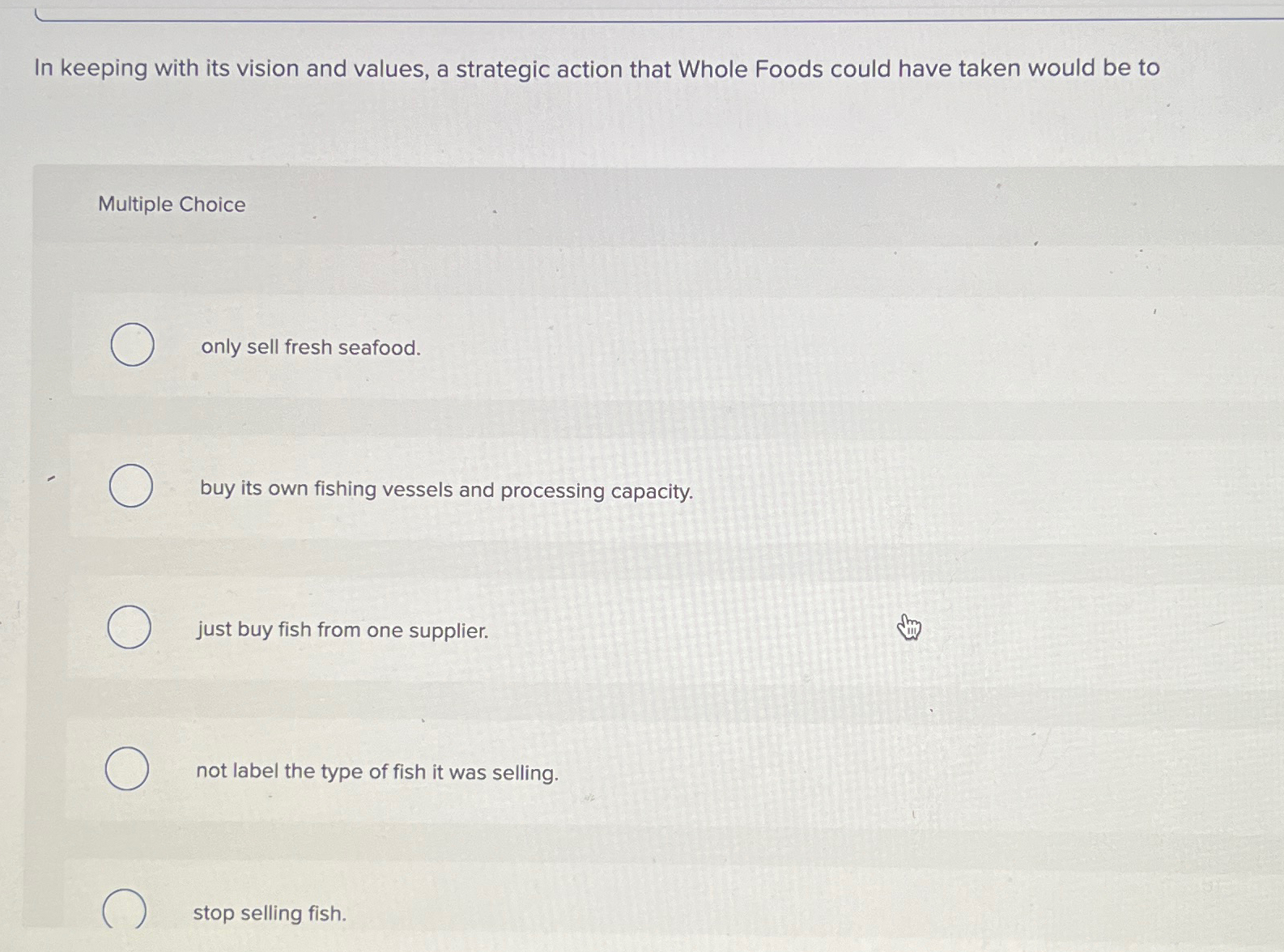  In keeping with its vision and values, a strategic action that