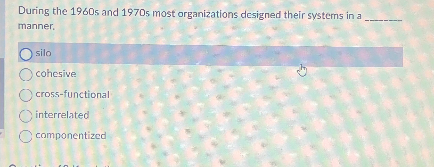  During the 1960 s and 1970 s most organizations designed their