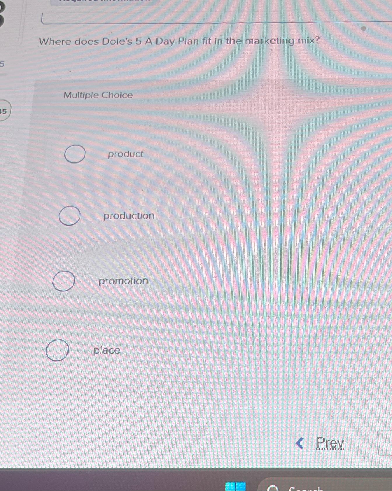  Where does Dole's 5 A Day Plan fit in the marketing