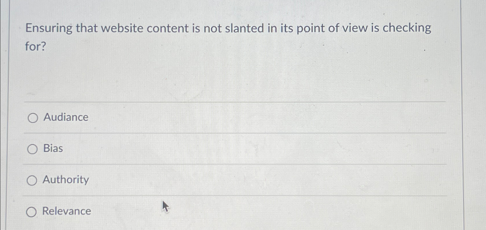  Ensuring that website content is not slanted in its point of