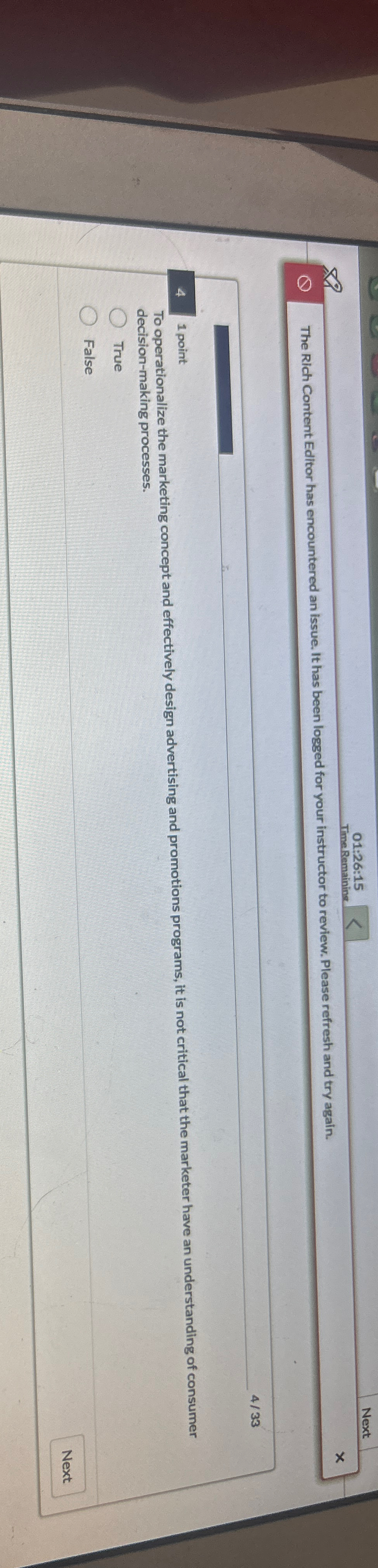  The Rich Content Editor has encountered an issue. It has been