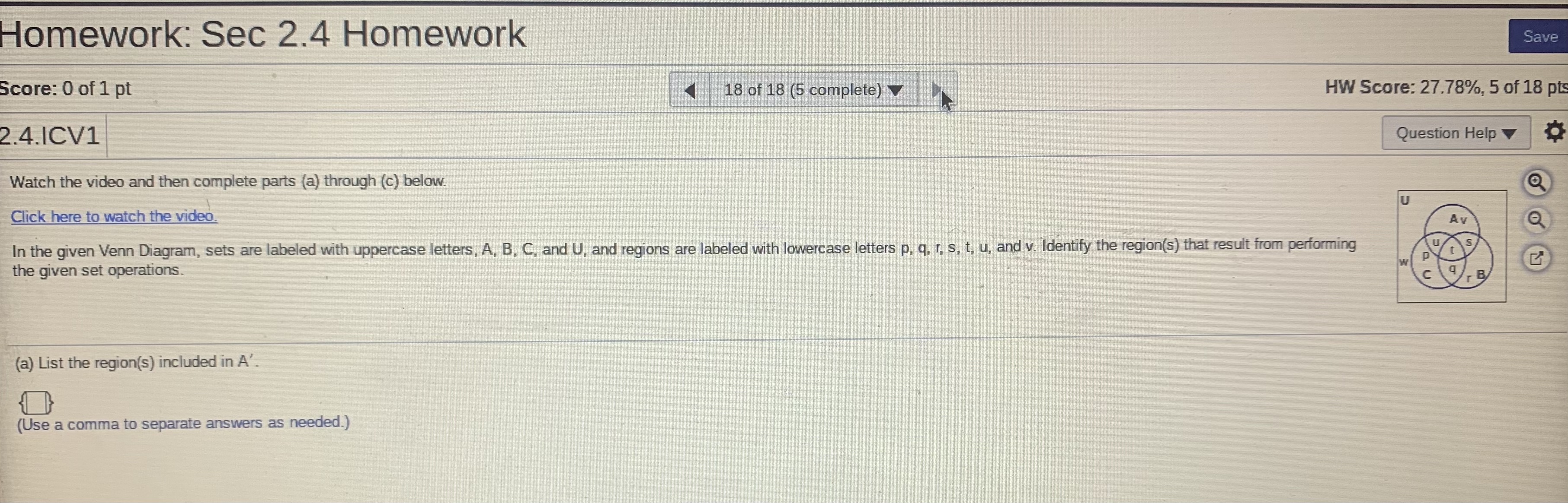 0 of 1 pt 1 of 7 (0 complete) HW Score: 0%,