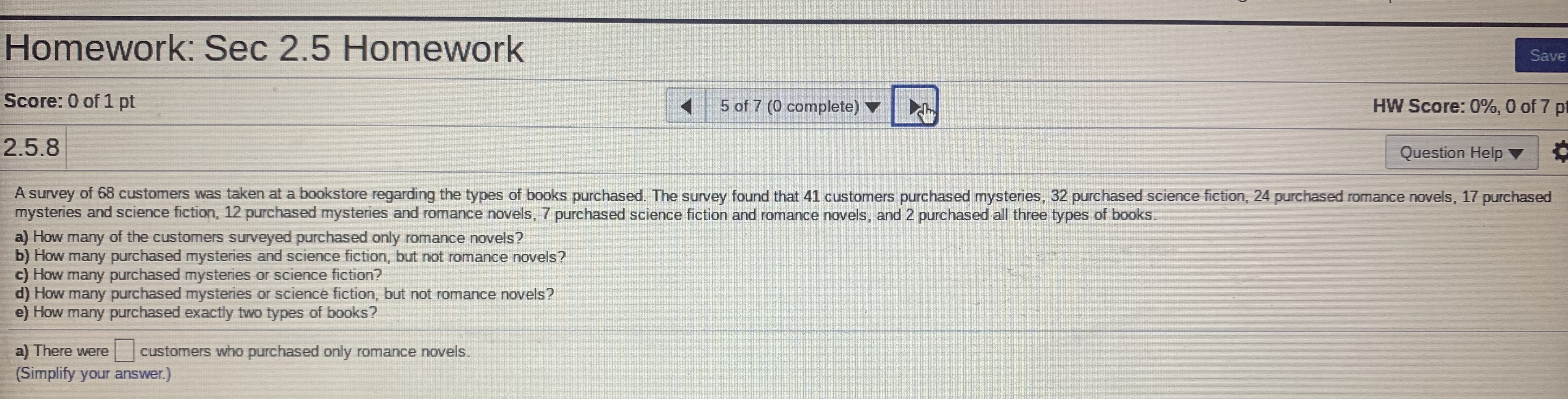 0 2.5.1 Question Help A coffee shop collected the following information regarding