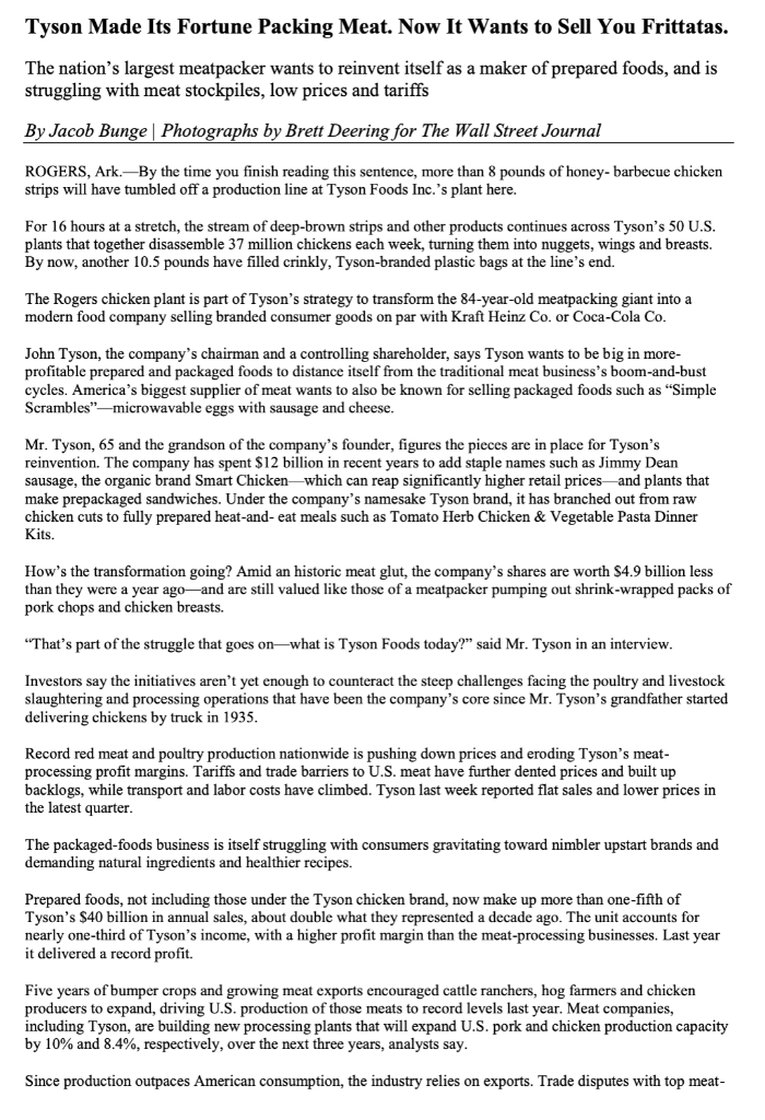 Please help me define the problem statement for this practice assignment. Tyson