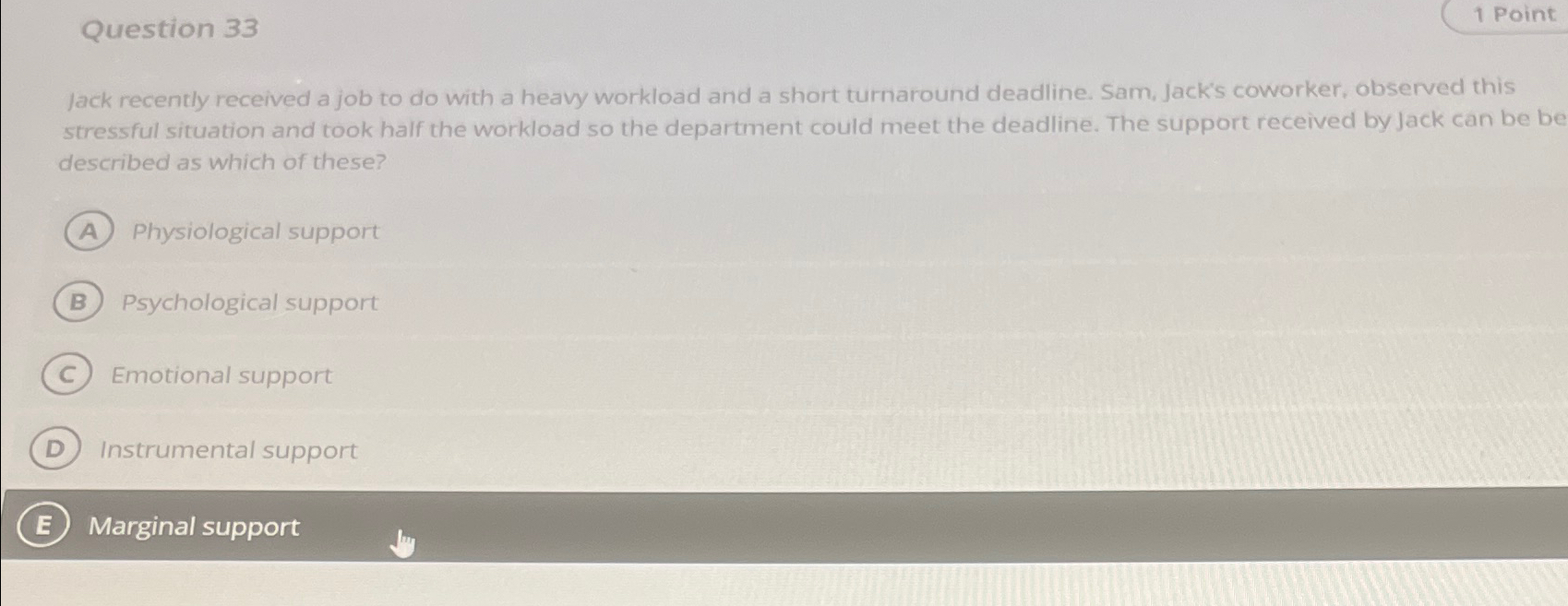  Question 33 1 Point Jack recently received a job to do