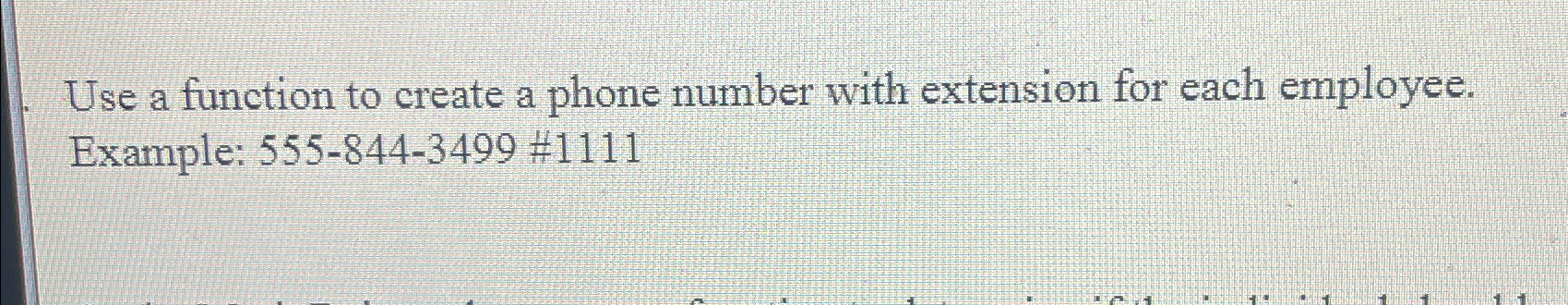  Use a function to create a phone number with extension for