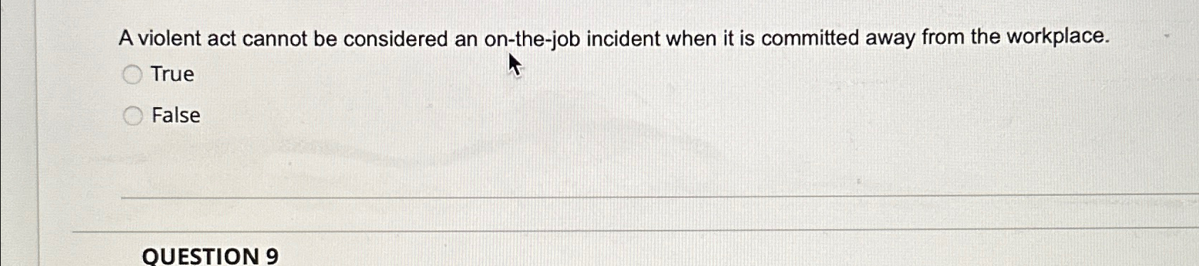  A violent act cannot be considered an on-the-job incident when it