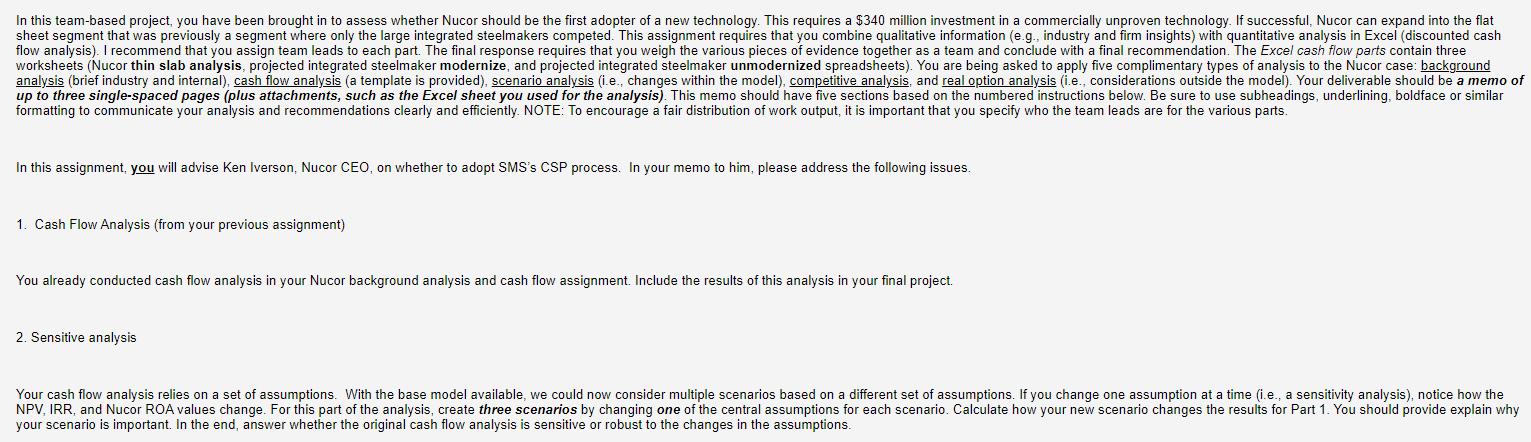 ONLY NUMBER 2!!!! PLEASE ANSWER QUESTION 2! SENSITIVE ANALYSIS In this assignment,