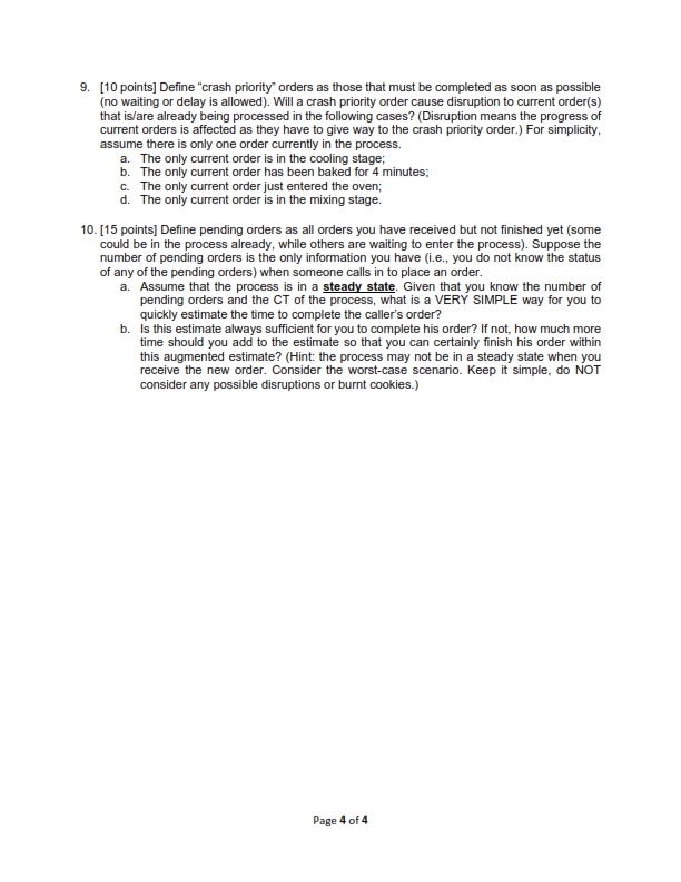  Define "crash priority" orders as those that must be completed as