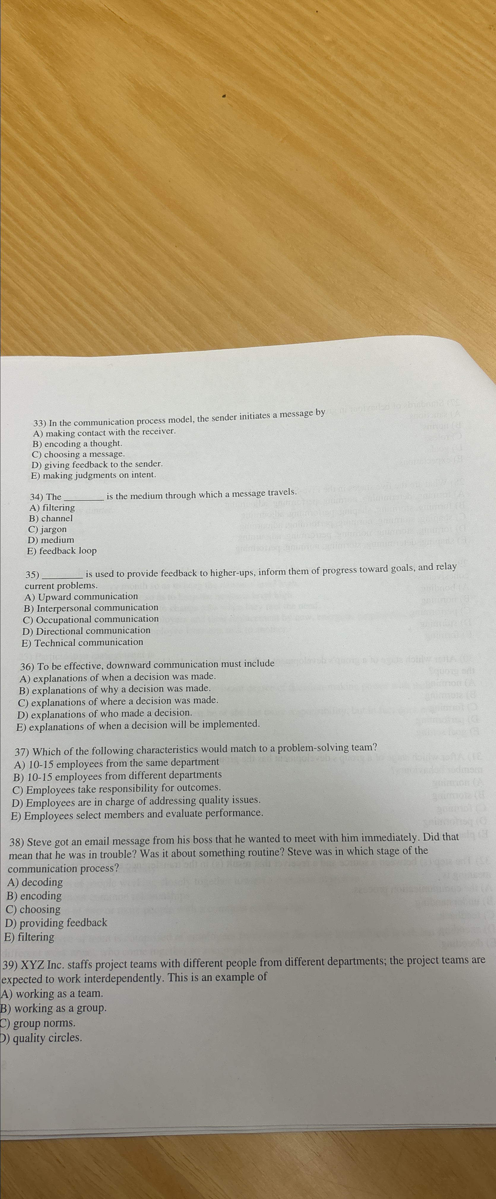  In the communication process model, the sender initiates a message by