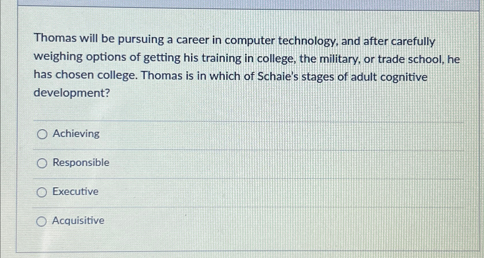  Thomas will be pursuing a career in computer technology, and after