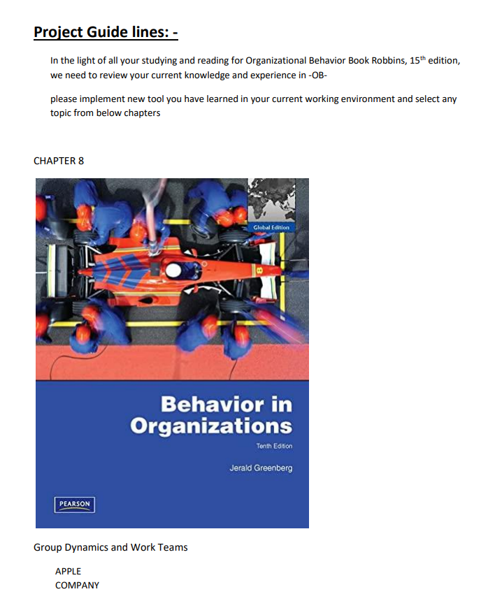  This project should show how well you can implement theories of