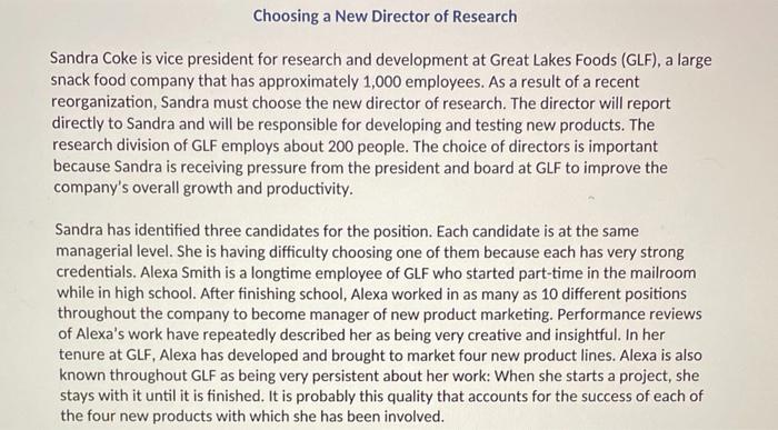 the trait approach in Tables 2.1 and 2.2, if you were Sandra,