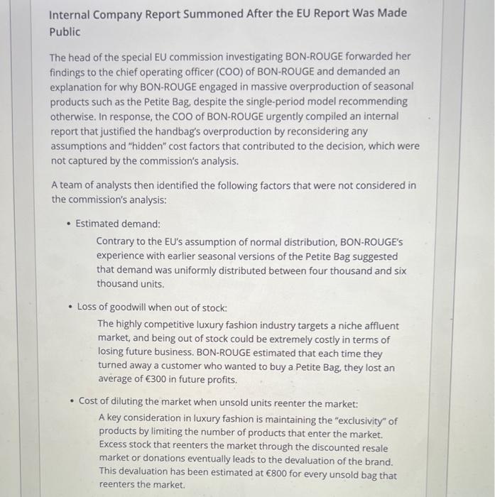 done by the EU commission, describe the complex, paradoxical considerations companies like