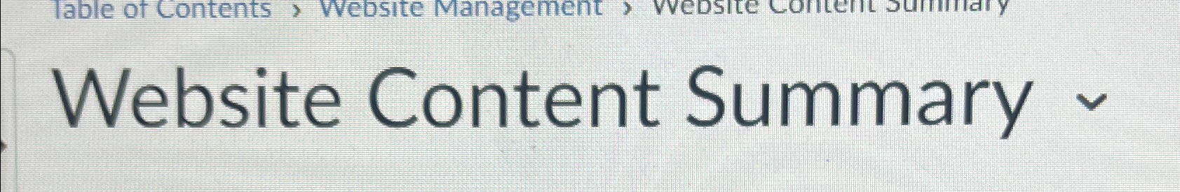  Write a paragraph about Website Content Summary 