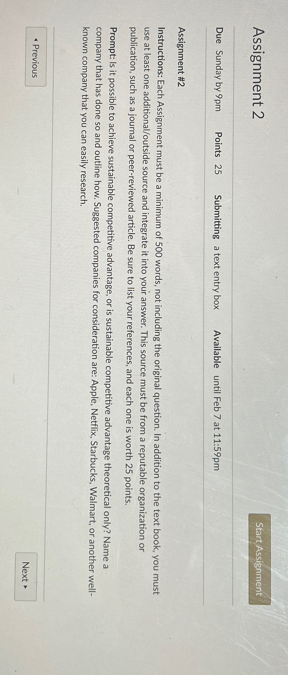  Assignment 2 Due Sunday by 9 pm Points 25 Submitting text