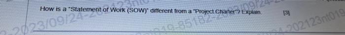  How is a "Statement of Work (SOW)" different from a "Project