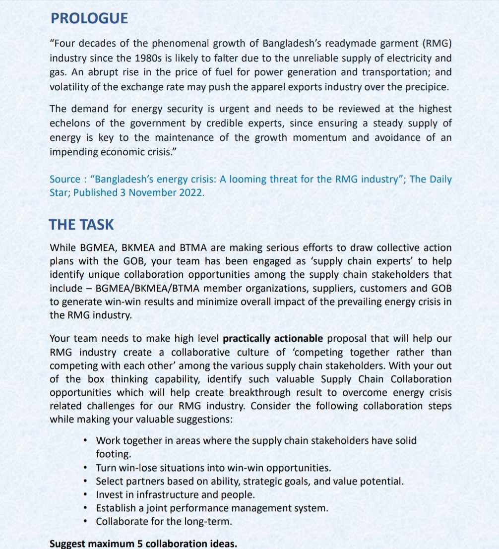 Solve this within 2000 words, use some supply chain models, collaboration tools