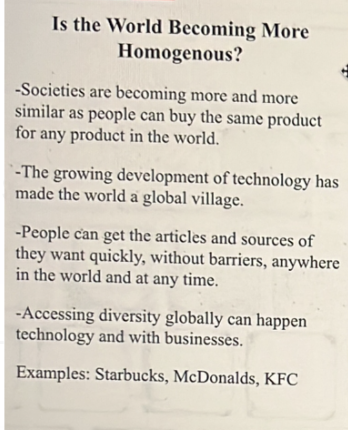 Has globalization made our consumption patterns more homogeneous Please answer yes and