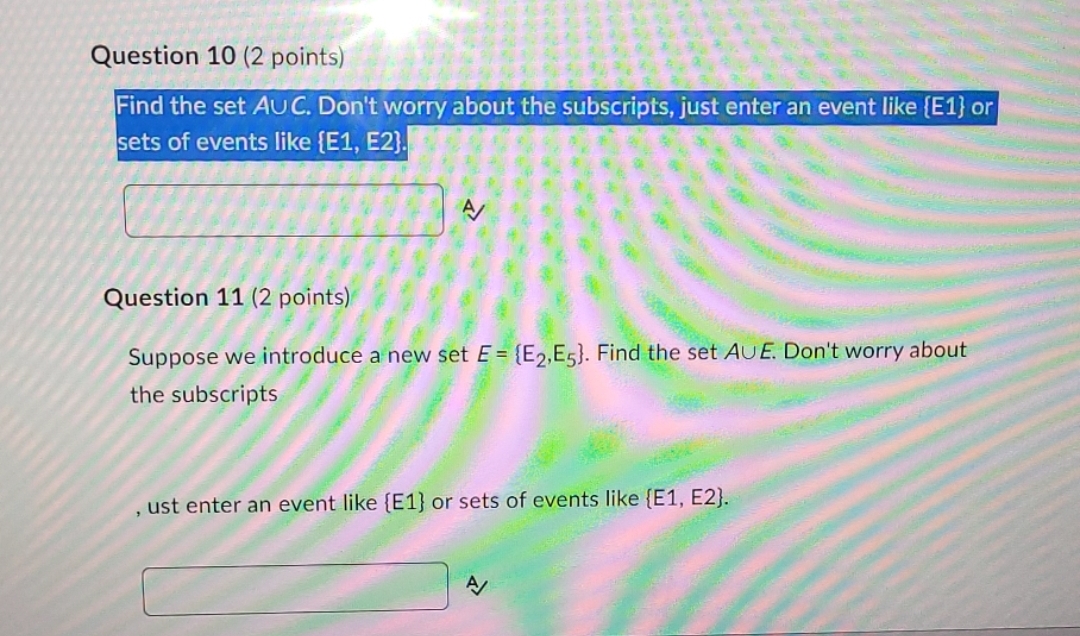 new set D= (E2,E). Find the set AnD. Don't worry about the