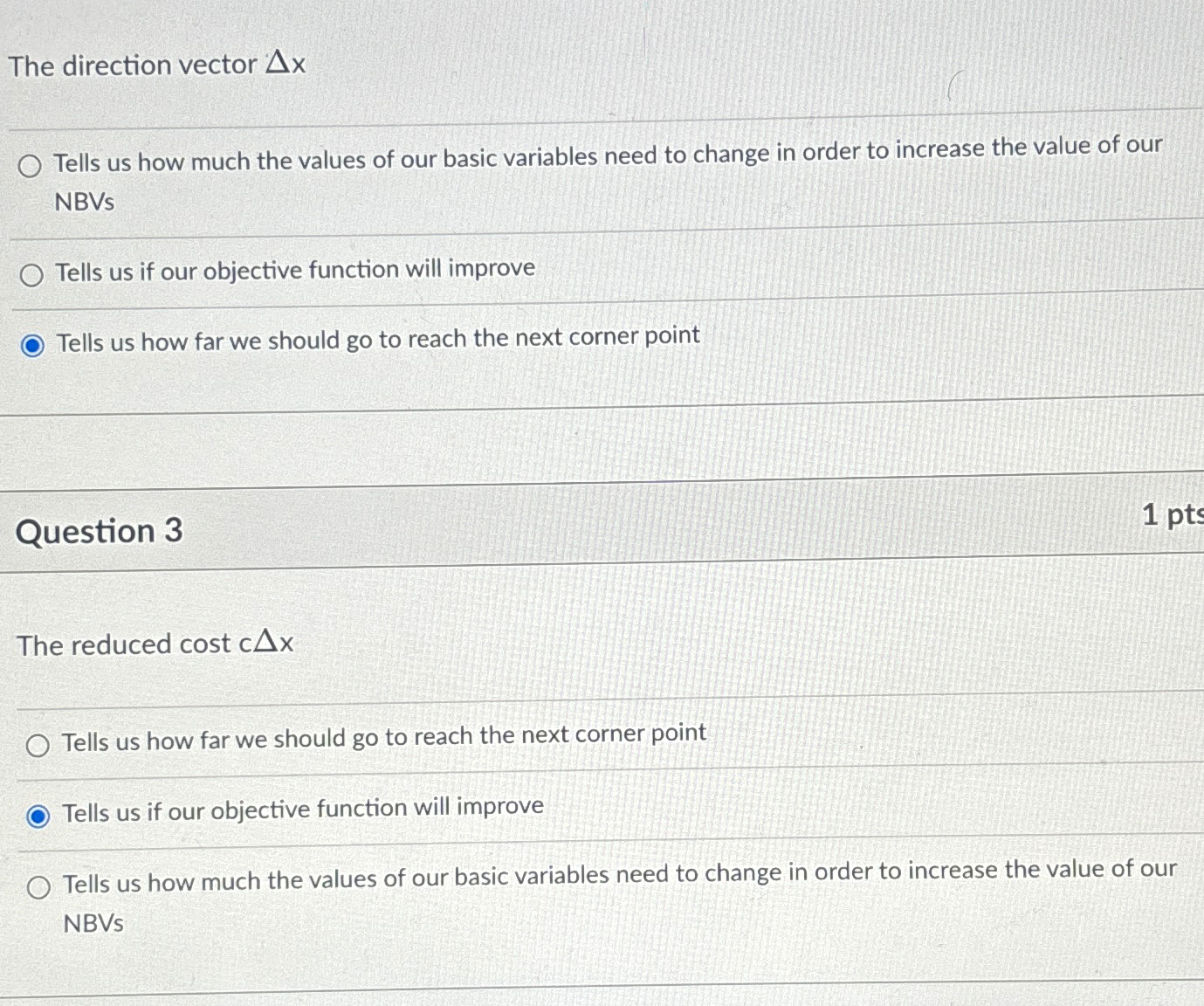  The direction vector x Tells us how much the values of