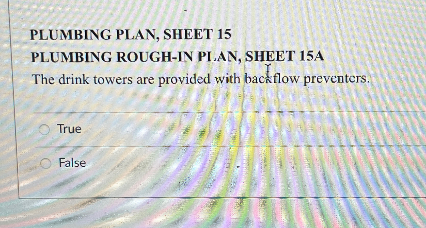  PLUMBING PLAN, SHEET 15 PLUMBING ROUGH-IN PLAN, SHEET 15A The drink