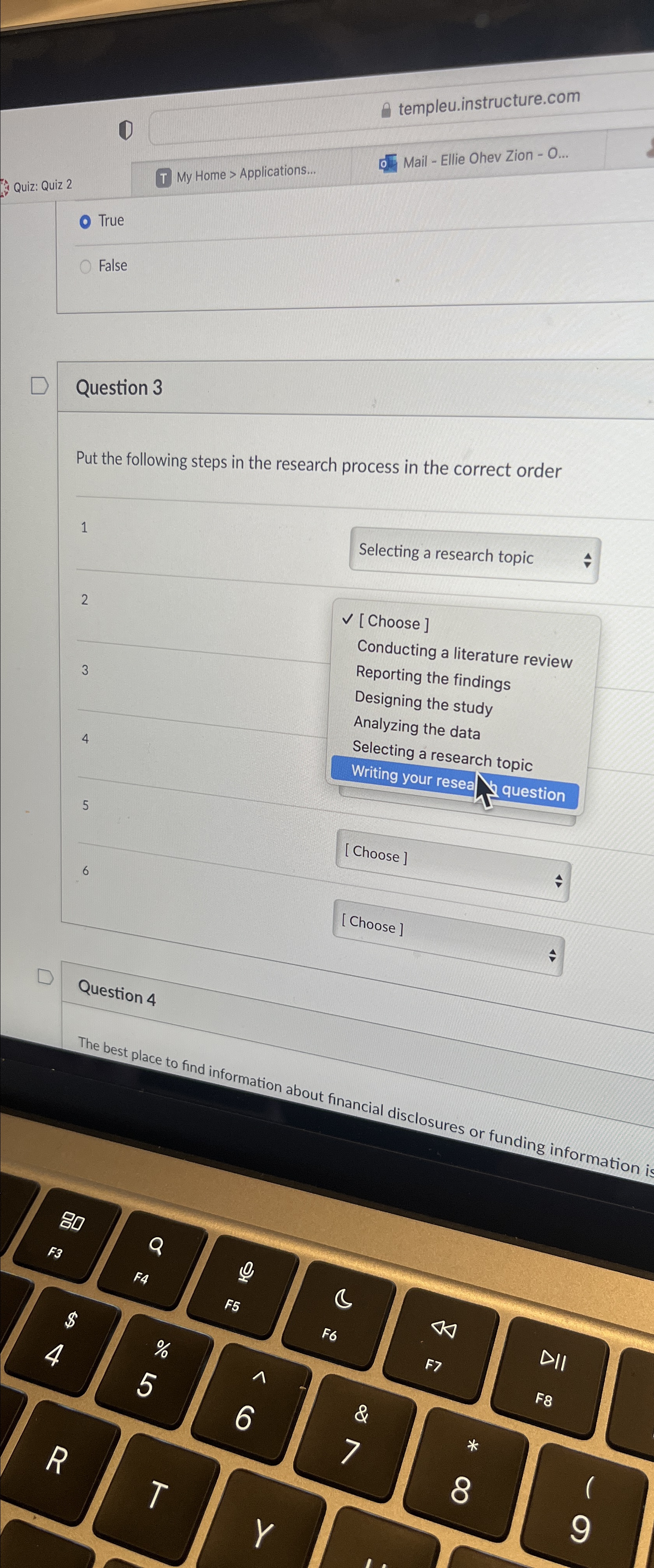  (1) templeu.instructure.com Mail - Ellie Ohev Zion - O.. Quiz: Quiz