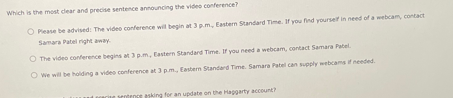  Which is the most clear and precise sentence announcing the video