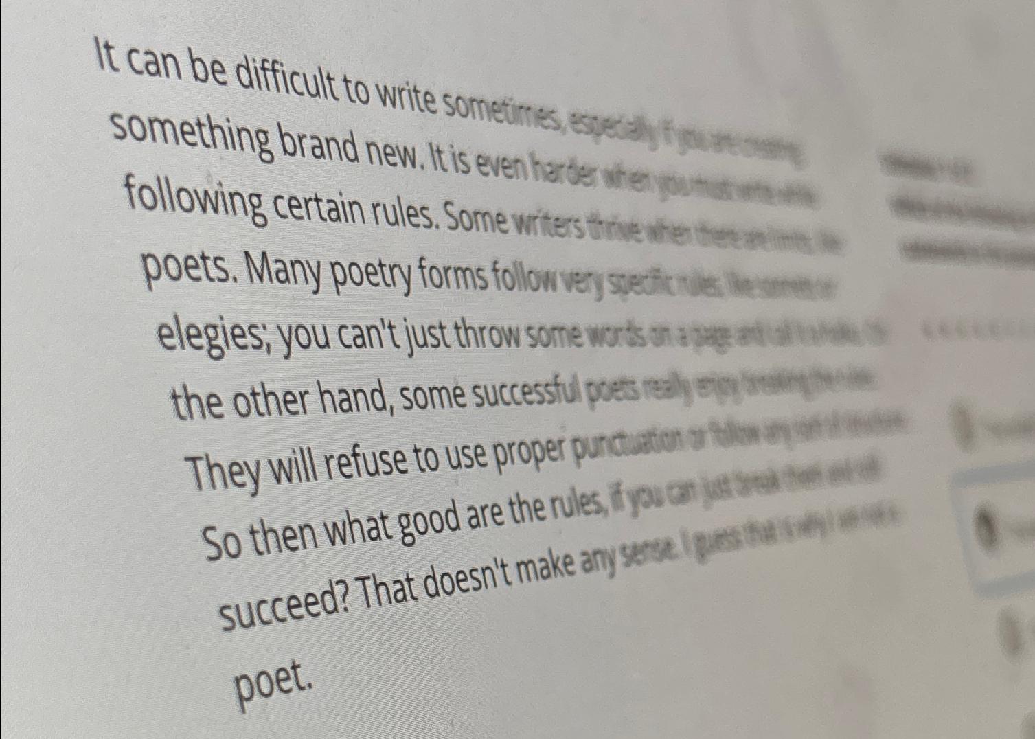  It can be difficult to write sometimes, expecily if iyou are