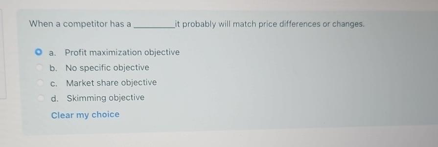  When a competitor has a it probably will match price differences